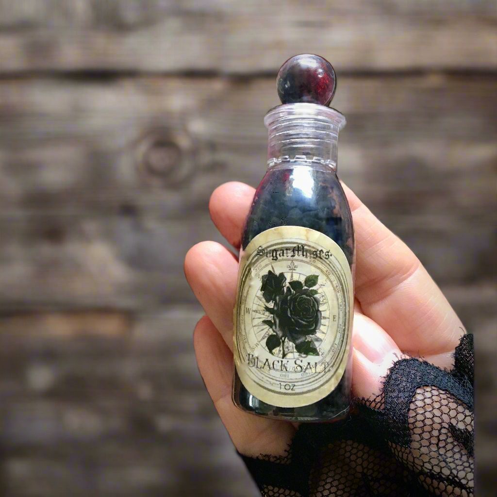 Black Salt in Apothecary Bottle