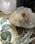 Amber and .925 Sterling Silver Pendant with Silver Chain, pendant necklace - SugarMuses