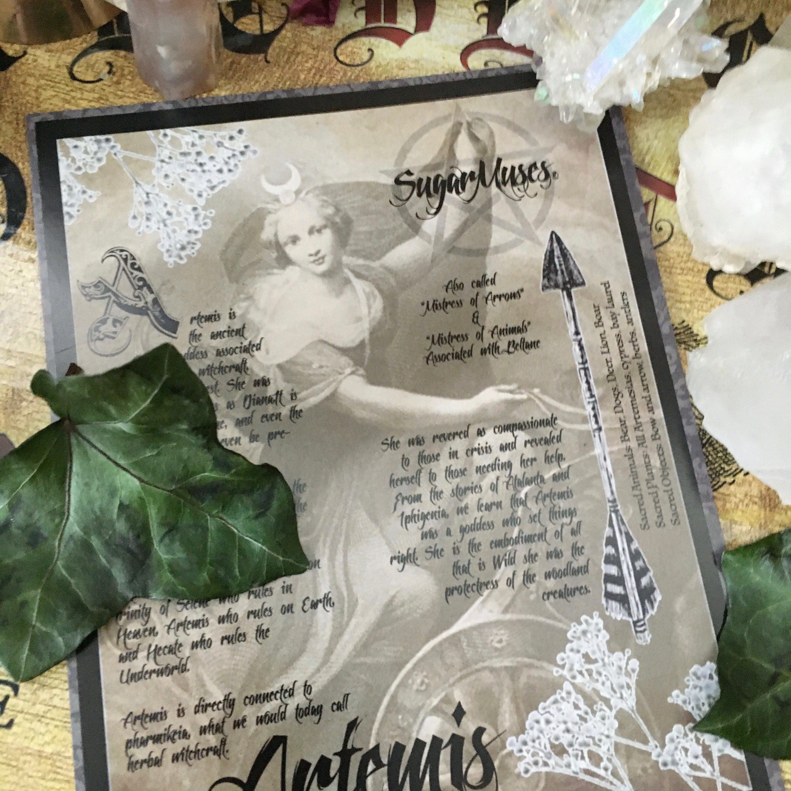 Artemis Art Print by Kristi- Book of Shadows Page, Book of Shadows page - SugarMuses