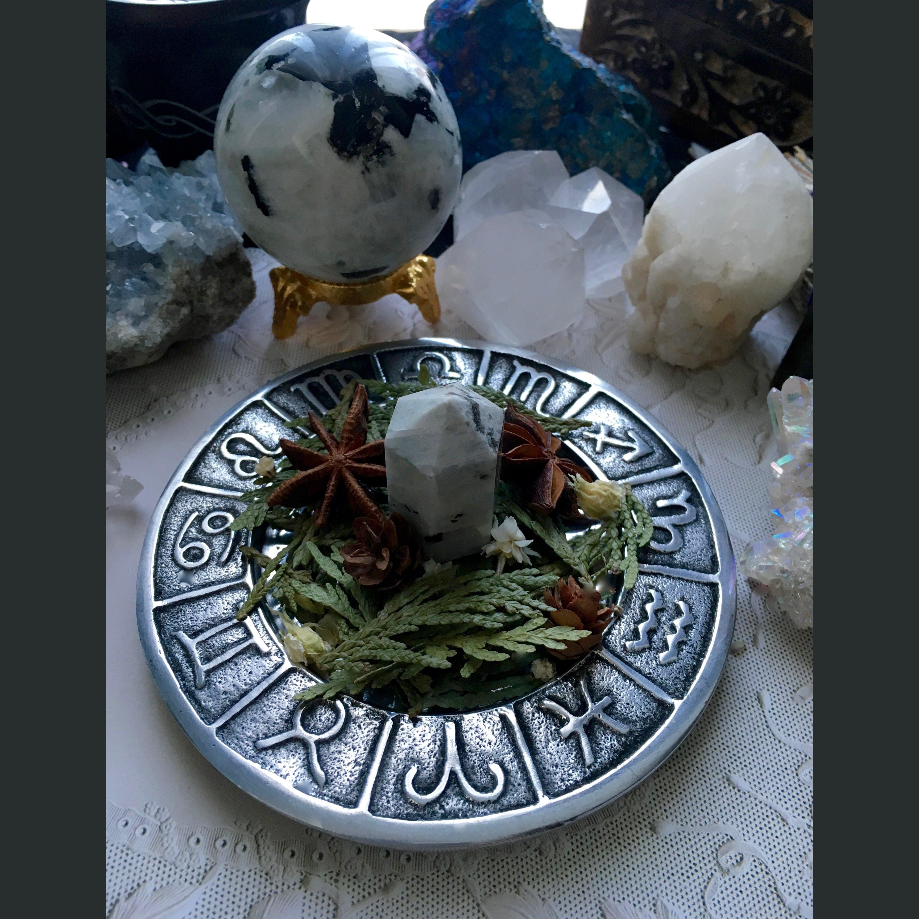 Zodiac Altar Dish for Crystals, Offerings, Candles, zodiac plate - SugarMuses