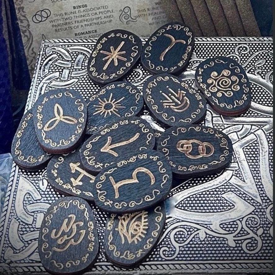Witches Runes with Custom Art and Incense, Noir Collection - SugarMuses