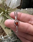 Amber and .925 Sterling Silver Pendant with Silver Chain, pendant necklace - SugarMuses