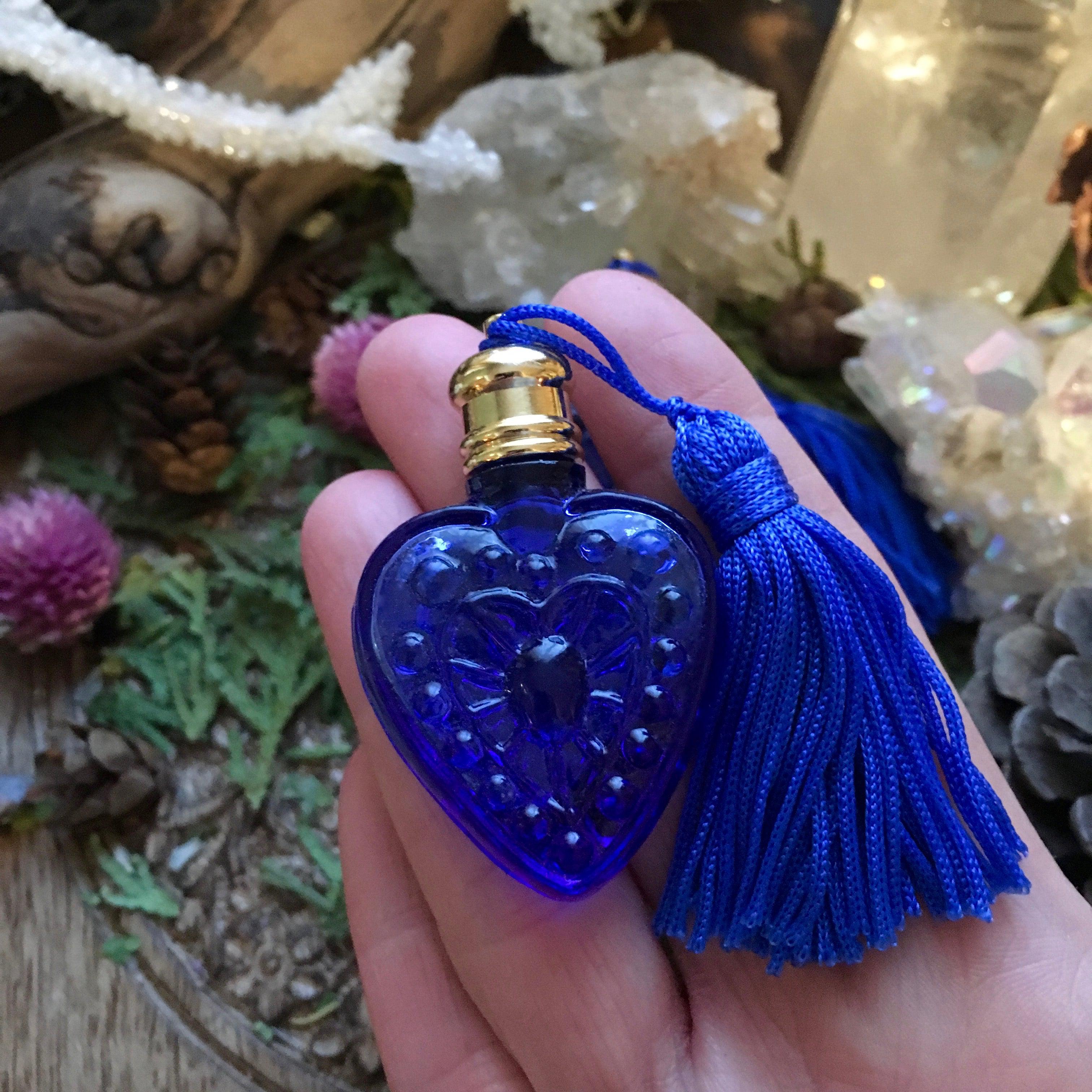 Blue Crystal Heart Perfume Bottle - Choose Your Perfume, perfume oil - SugarMuses