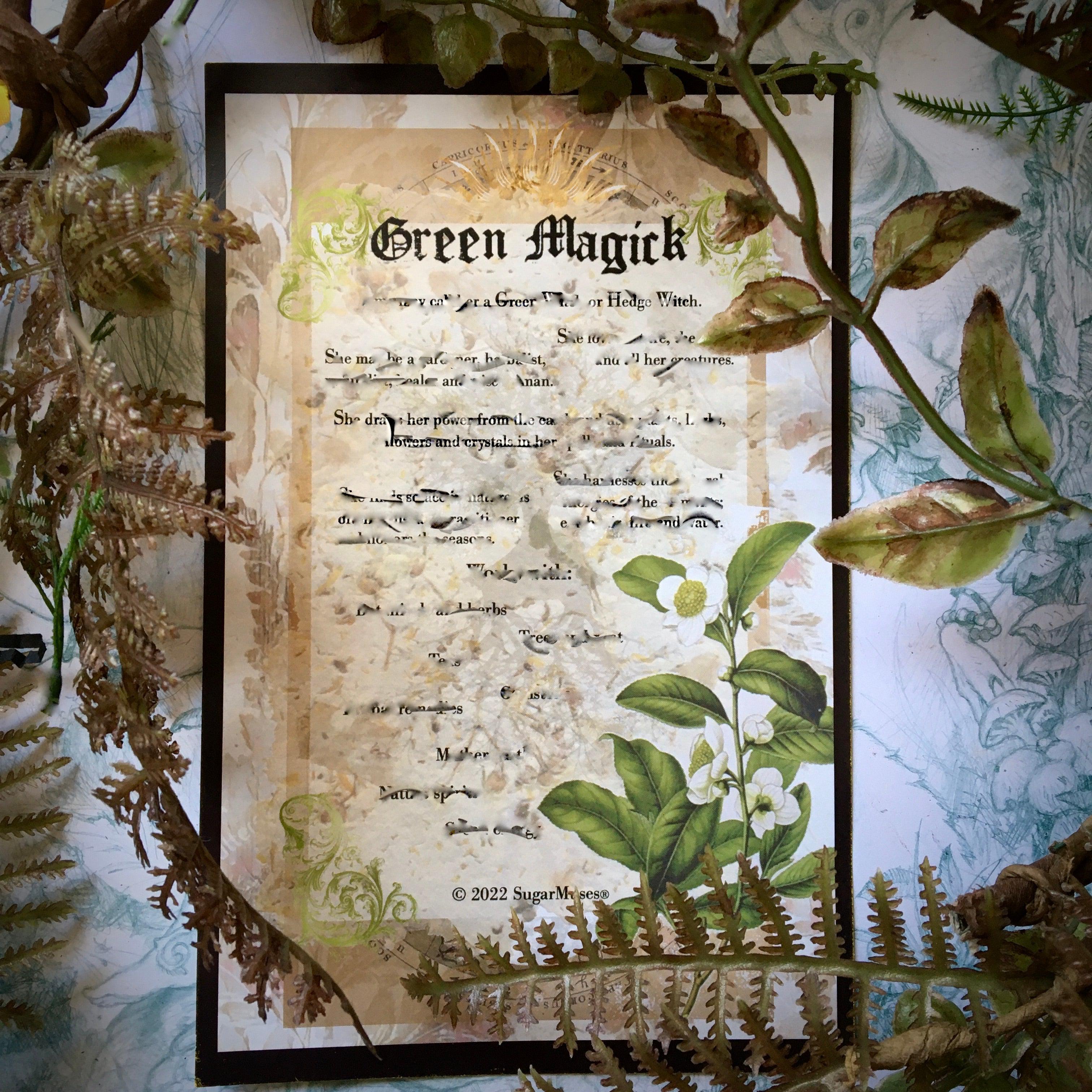 Green Magick Art Print, sugarmuses art print - SugarMuses