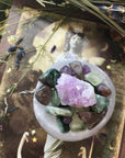 Selenite Bowl with Protection Gemstone Collection, selenite bowl - SugarMuses